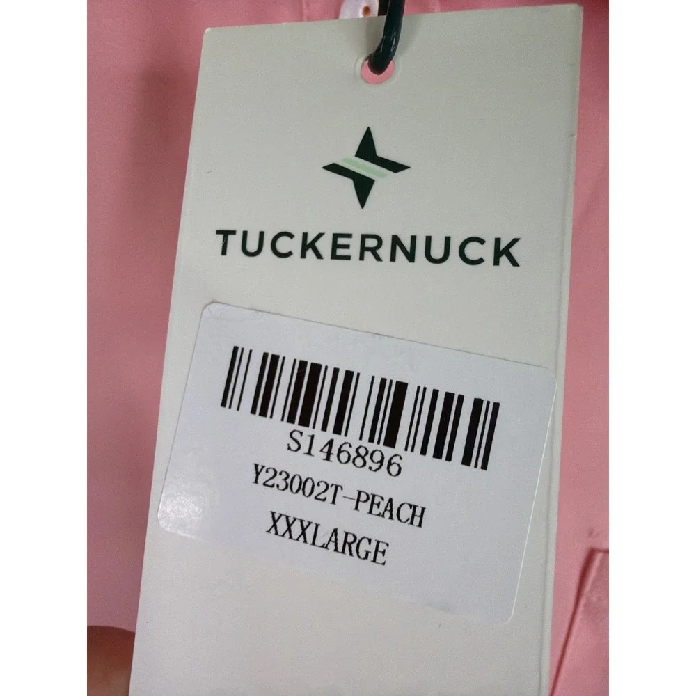 NWT Tuckernuck Callahan Shirt Dress Women XXXL Peach Ruffle Hem Long Slv Y23002T